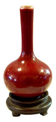 紅釉窄口瓷瓶 - 百韻古董傢俱文物 Bai Win Collection